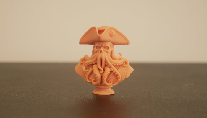 Une figurine de pirate imprimée sur la DF2+ de Raise3D