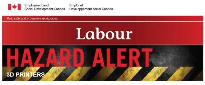 The ESDC Labour Program Office first created a hazard alert for 3D printers in 2022. You can view the alert HERE.