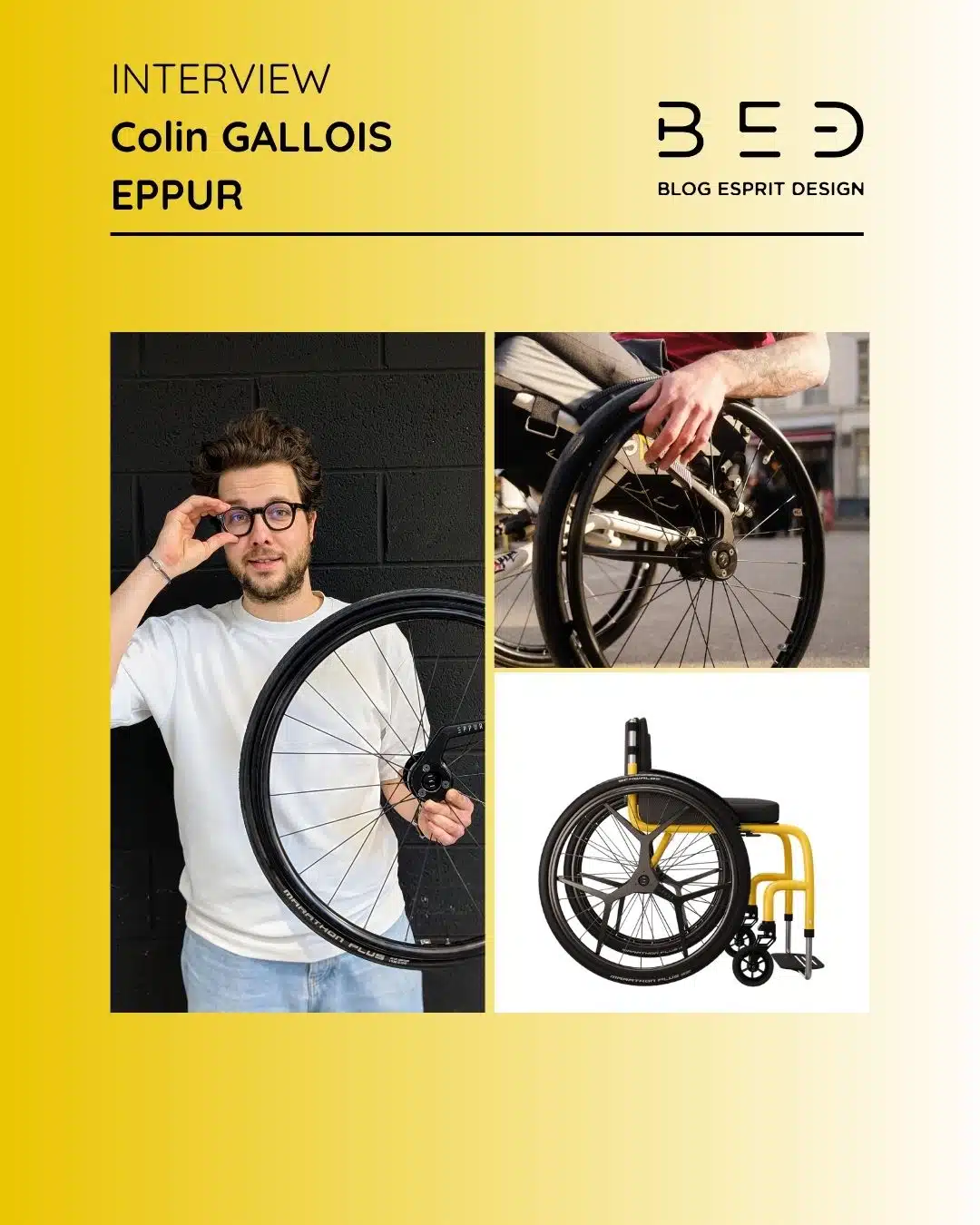 Rencontre : Colin GALLOIS, ingénieur et designer fondateur d'EPPUR développant le 1er système de freinage pour fauteuils roulants Rencontre : Colin GALLOIS, ingénieur et designer fondateur d'EPPUR développant le 1er système de freinage pour fauteuils roulants