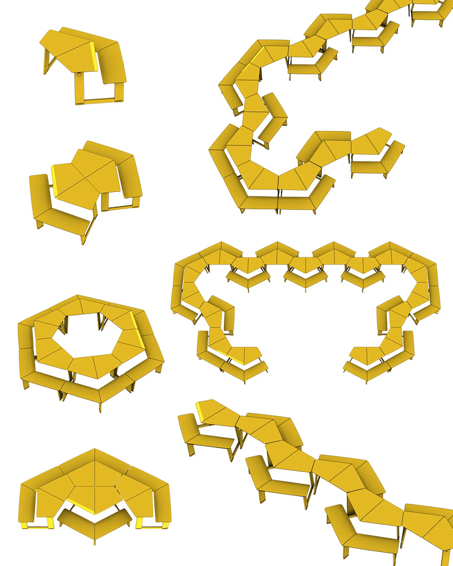 Take-Out Wedge par Rodrigo Torres pour Landscape Forms : la géométrie du coin qui crée du lien